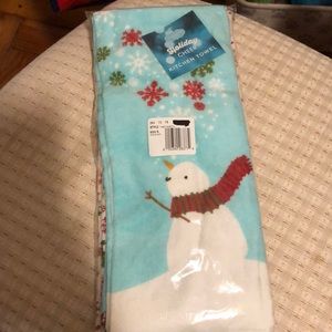 Snowman Christmas dish towels